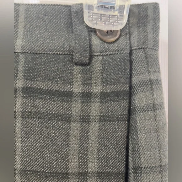 Lauren Ralph Lauren wool green plaid fringe midi wrap skirt (mix20) - Picture 2 of 5